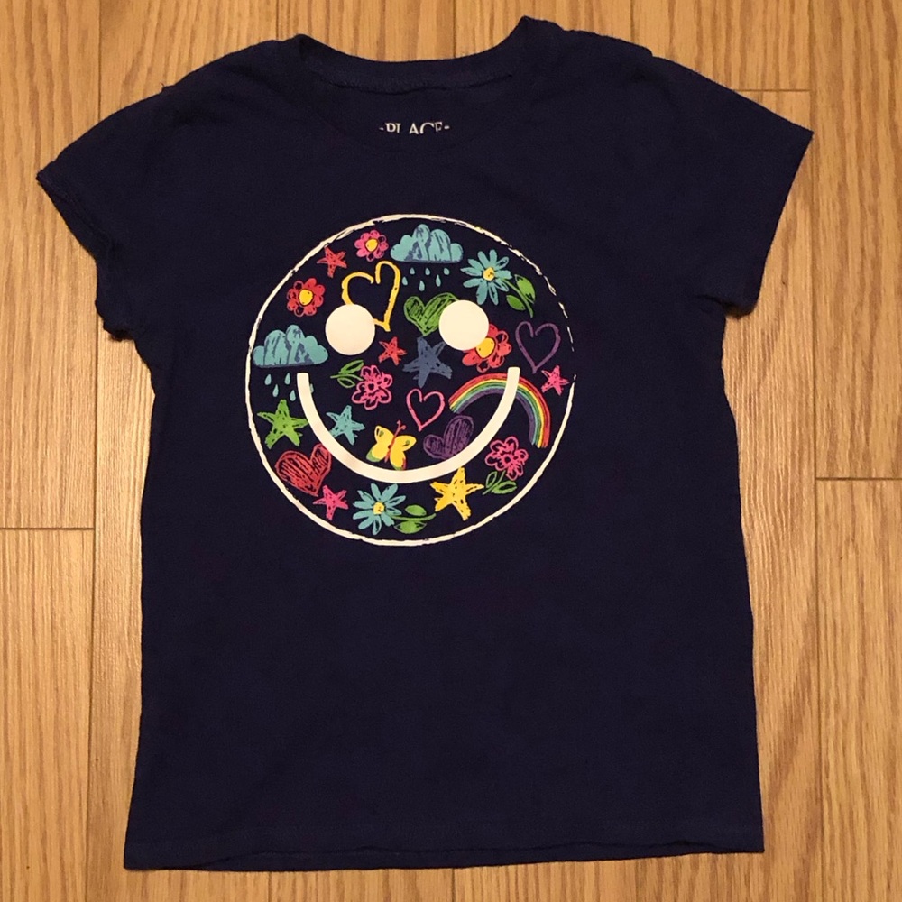 Girls Happy Face Graphic Tee